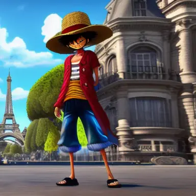 Luffy , holidays in Paris, unreal engine