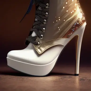 beautiful feet in 10 inch high heel boots with 6 inch platforms and cleated soles, close up, (extremely detailed 8k wallpaper),