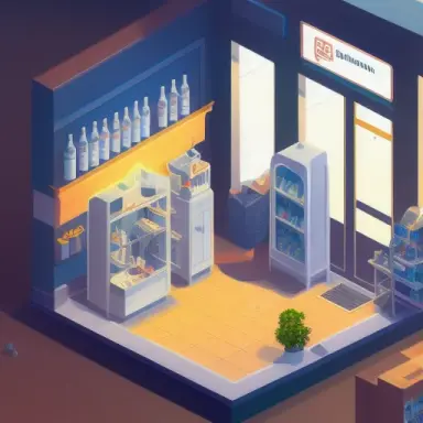 generate a good background image for a farmaceutical industry, isometric point of view, Concept Art, Oil Paint, Environment Desi