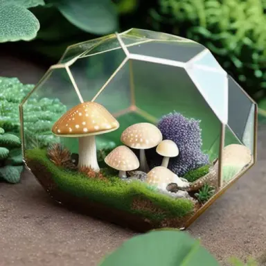 cute terrarium with a little mushroom