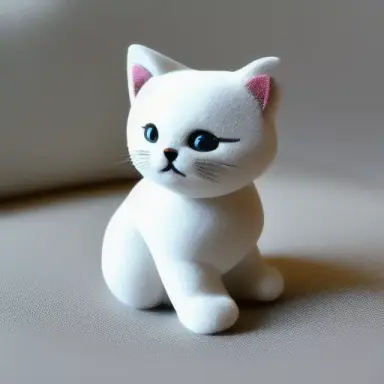 cute toy cat made of suede, geometric accurate, relief on skin, plastic relief surface of body, intricate details, cinematic,