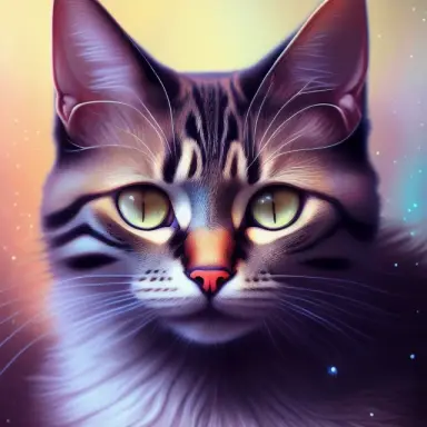 Happy cat Concept art portrait by Casey Weldon, Olga Kvasha, Miho Hirano, hyperdetailed intricately detailed gothic art trending
