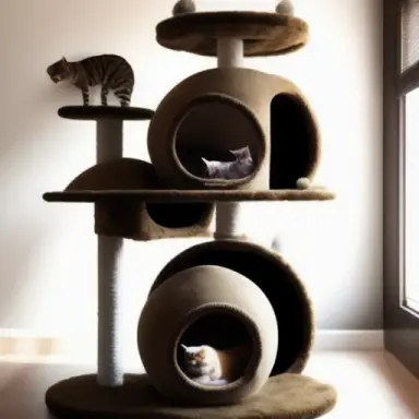 Indoor design architectural cat tree, unknown planet architecture