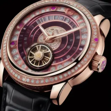 High end luxury watch crown bold dial rubies tourbillion Mercedes