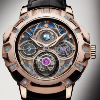 High end luxury watch crown bold dial rubies tourbillion BMW