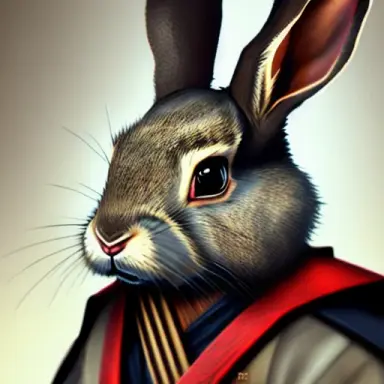 rabbit samurai, realistic, low lighting, masterpiece, ultra detailed, HD, anthro
