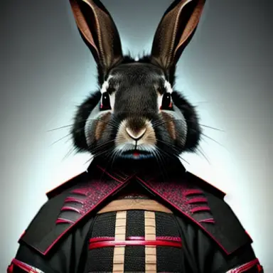 rabbit samurai, realistic, low lighting, masterpiece, ultra detailed, HD