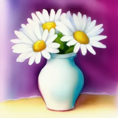 cute, perfect, beautiful, art, pastel color wall, painting, of exquisite small soft white daisies in a danish pastel vase, vi