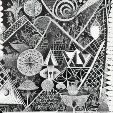 magic garden, ink, geometry