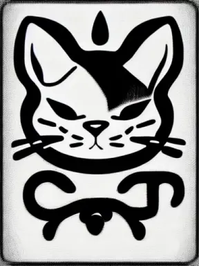 The logo of cat and dog, black and white