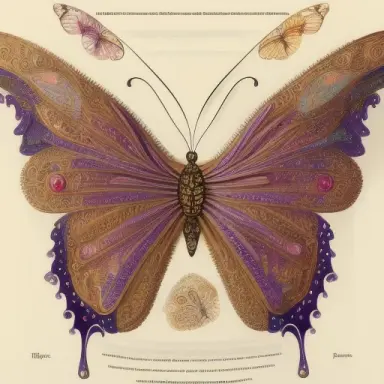 full page diagram of a gorgeous butterfly, intricate, detailed, lifelike, jeweled, lacy, gems, mechanical, golden, writing in an