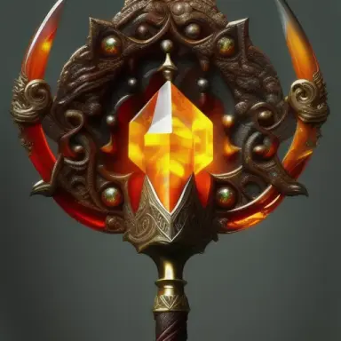 Hammer digital painting, fantasy epic weapon amber, in the style of Game of thrones Lord of the rings, hammer, iron mace, hammer