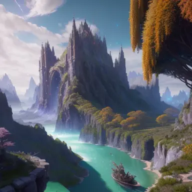 Fantasy World, unreal engine, octane render, detailed, brawl stars, cinematografic, cinema 4 d, artstation trending, high defini