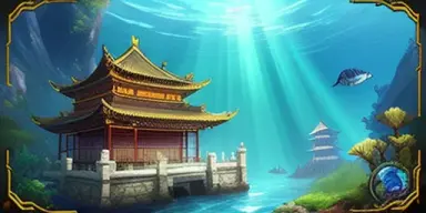 Underwater, seabed, ancient Chinese buildings, League of Legends