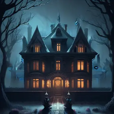 a manor in lovecraft style digital painting, concept art horror epic, art by artgerm Ilya Kuvshinov, in the style of Artstation,