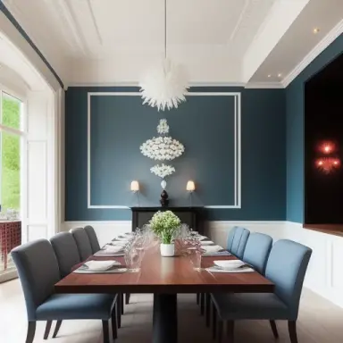 luxurious british contemporary dining hall interior