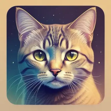 Cute cat drawing for Music album cover, detailed, Humanization, symmetrical, expressive, warm colors, beautiful face, expressive