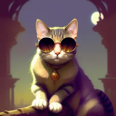 Cat art by artgerm and greg rutkowski and alphonse mucha Cat and Kermit The Frog wearing sunglasses, wlop, Bouguereau, pastora