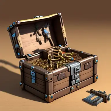 treasure chest gun figurine