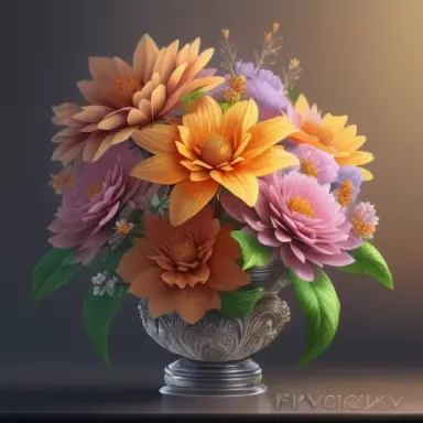 Flower boquet, diffuse lighting, fantasy, intricate elegant highly detailed lifelike photorealistic digital painting, goku
