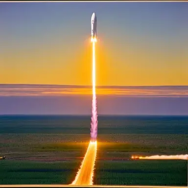as the rocket blasts off into the vast expanse of space,,
