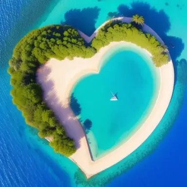 island with heart shape,