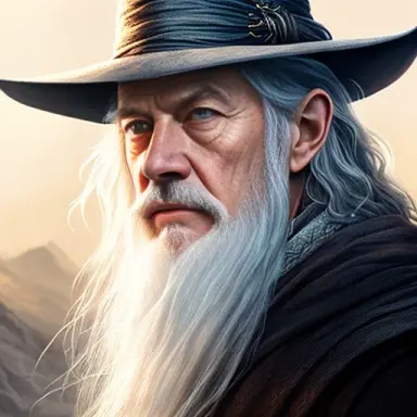 Gandalf from Lord of the Rings, diffuse lighting, fantasy, intricate elegant highly detailed lifelike photorealistic digital pai