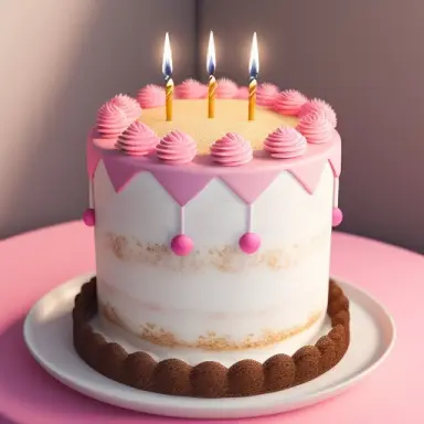 realistic detailed birthday cake decorated with girl elegant style 2 food photography, photorealistic, ultra realistic, maximum