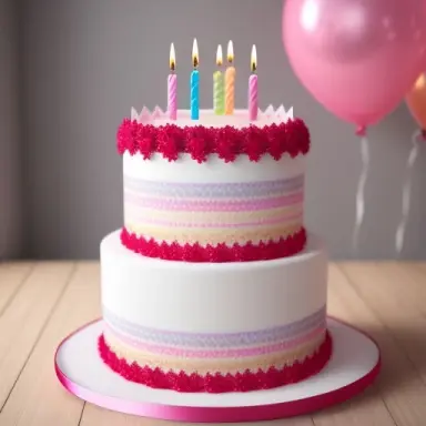 realistic detailed birthday cake decorated with girl style 2 food photography, photorealistic, ultra realistic, maximum detail,