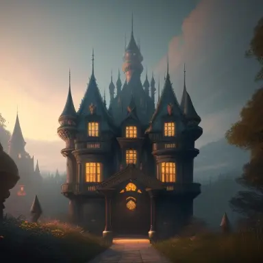 a scary man in an haunted castle with cobwebs, (grégory alldritt, françois cros), digital art, studio quality, unreal engine, ar