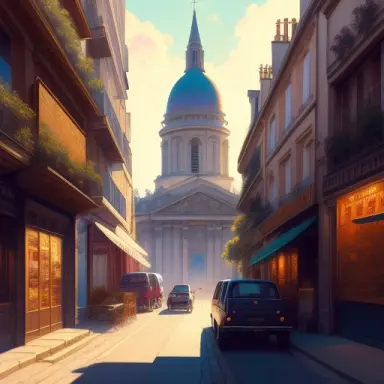 a church in the back of paris of 18th century, digital painting, pixiv, by ilya kuvshinov, katsuhiro otomo ghost in the shell, m