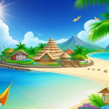 one piece, wallpaper, 6k, island, village ,