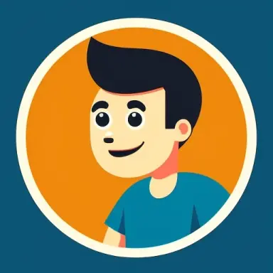 a guy takes his eyes for a walk, digital art, icon, 2 d vector logo, cartoon,