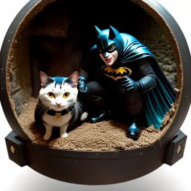 deep beneath the streets of gotham batman confronts the joker in his hideout a derelict underground lair adorned with grotesqu