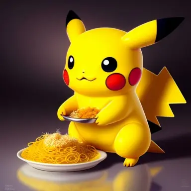 pikachu eating spagetti antonio j. manzanedo