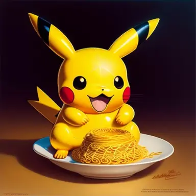 pikachu eating spagetti antonio j. manzanedo