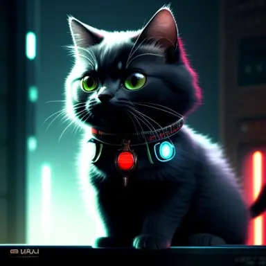 a cute cat cyberpunk art by adam marczyński cyber steampunk 8 k 3 d kerem beyit very cute robot zen beeple