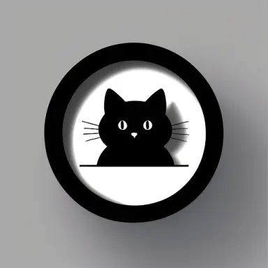 app register with a cat playing with a black round stone and a white round stone simple flat image with transparent background