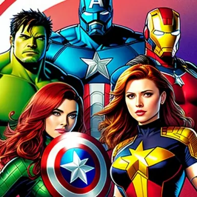 comic book splash including these avengers standing together forward facing the hulk iron man without a helmet ant man withou