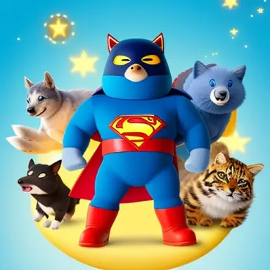 imagine a world where all the animals have superpowers create an illustration of a superhero animal using your favorite animal