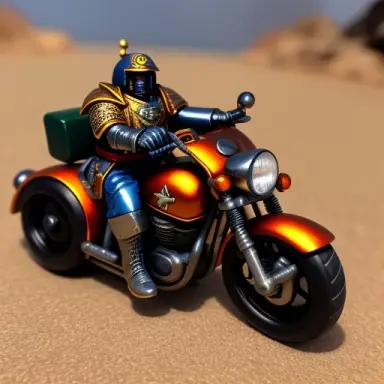 warhammer40k silverbiker with a dinosaur bike