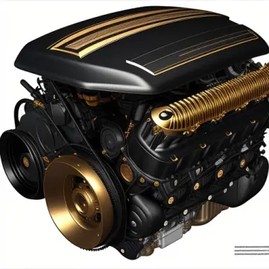 a full page design of car engine black and bronze paper intricate highly detailed epic infographic marginalia –ar 9 16