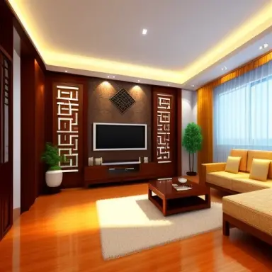 a living roomchinese interior style