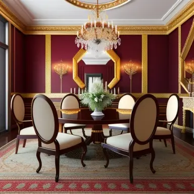 chairs royal style dining room ultra realistic intricate details eerie highly detailed photorealistic octane render 8