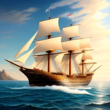 higly detailed majestic royal tall ship on a calm searealistic painting by charles gregory artstation and antonio jacobsen an