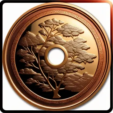3d copper coin gold tree red envelope fan red chinese style