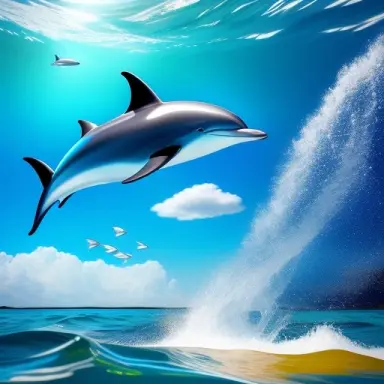 write a short story about a lone dolphin that finds itself in a surreal world made entirely of liquid metal. describe the dolphi