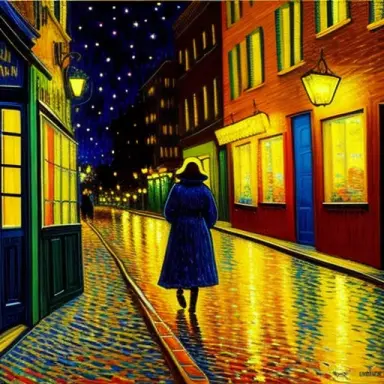 pintura estilo van gogh que signifique sobre la noche y la soledad