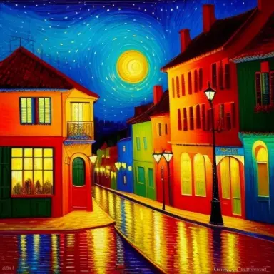 pintura estilo van gogh que sea de la noche