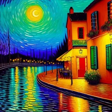 pintura estilo van gogh que signifique sobre la noche